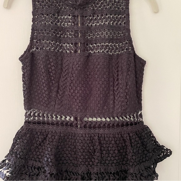COPY - Luxxel Black Embroidered Lace Peek a Boo Tiered Dress - Picture 7 of 12